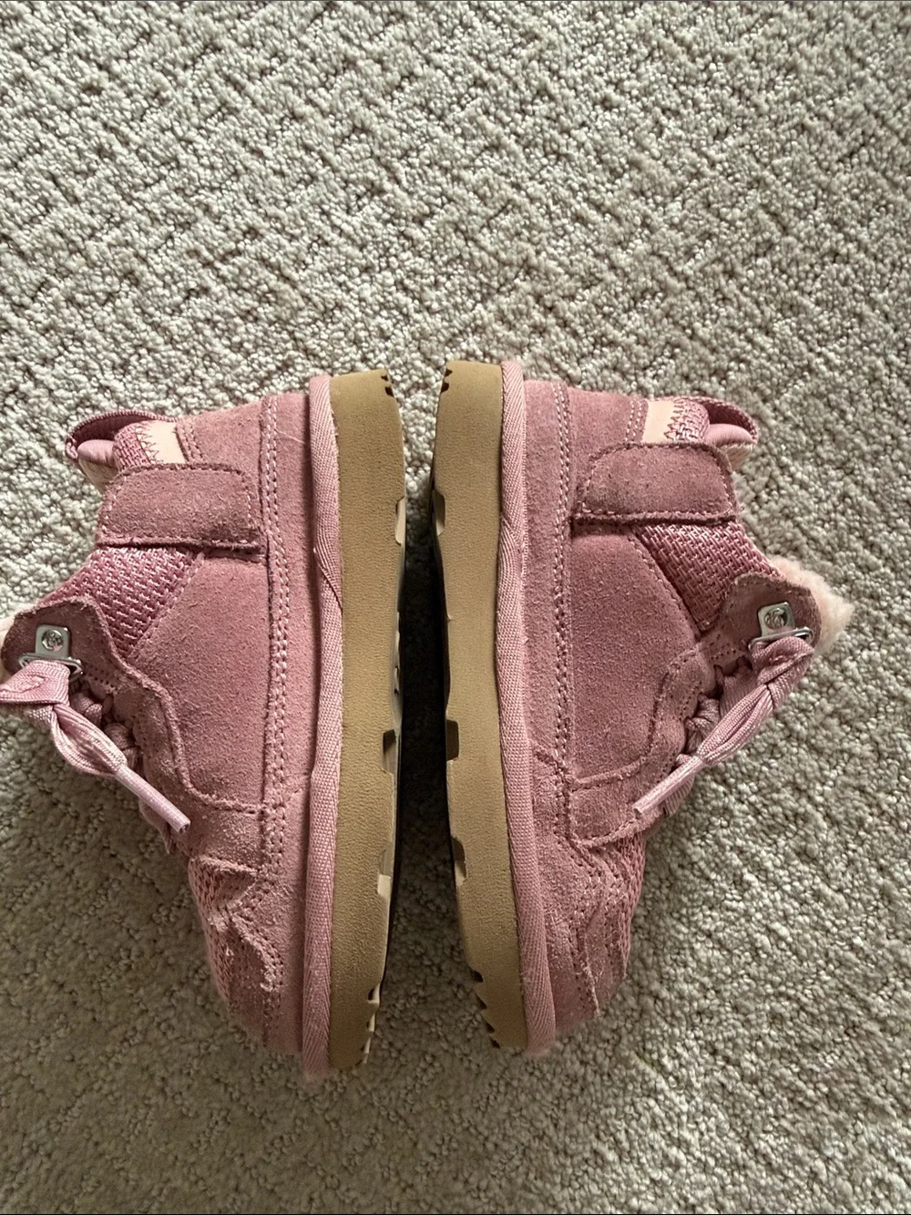 UGG Pink Girls' Plush-Lined Lace-Up Boots